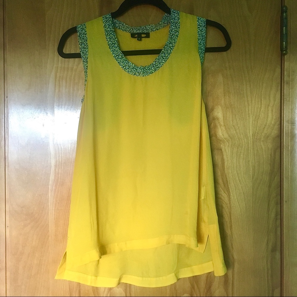 Yellow silk tank top